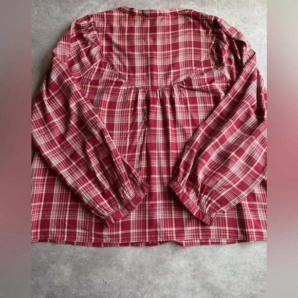 Madewell Red Plaid Button-Down Shirt - Picture 5 of 8